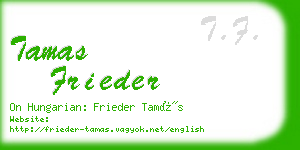 tamas frieder business card